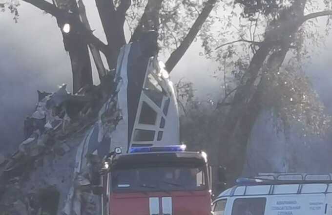 На видео попал момент падения самолета Ил-76 в Рязани